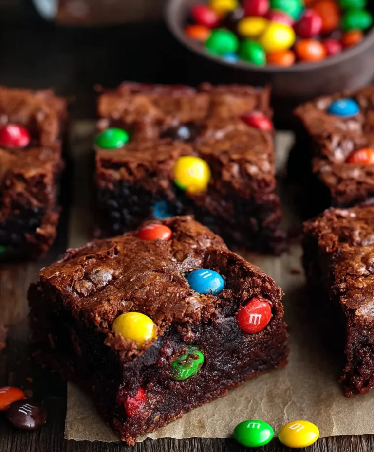 Easy Chocolate M&M Brownies-Delicious & Quick