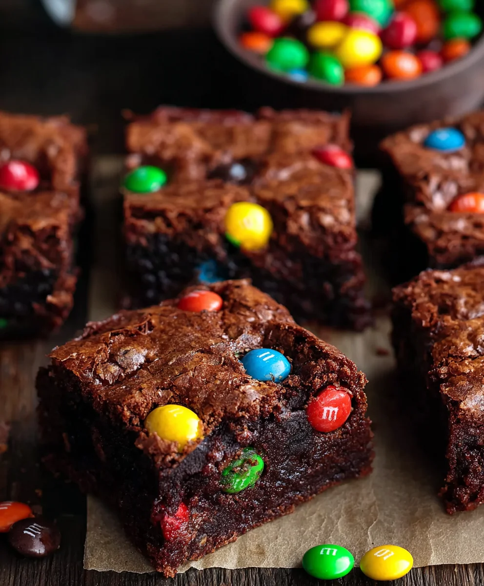 Easy Chocolate M&M Brownies-Delicious & Quick