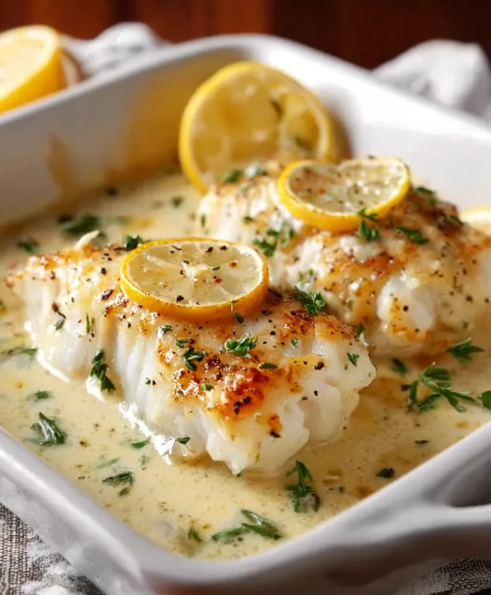 Easy Baked Cod Coconut Lemon Cream Sauce Recipe