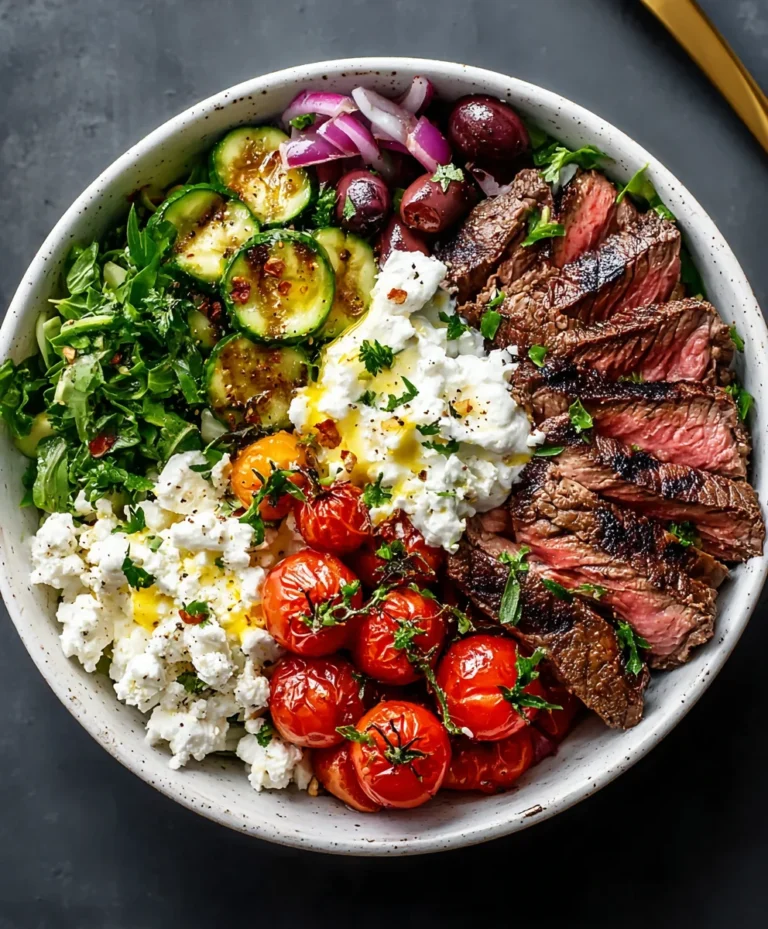 Mediterranean Beef Bowl- Easy Flavorful Recipe