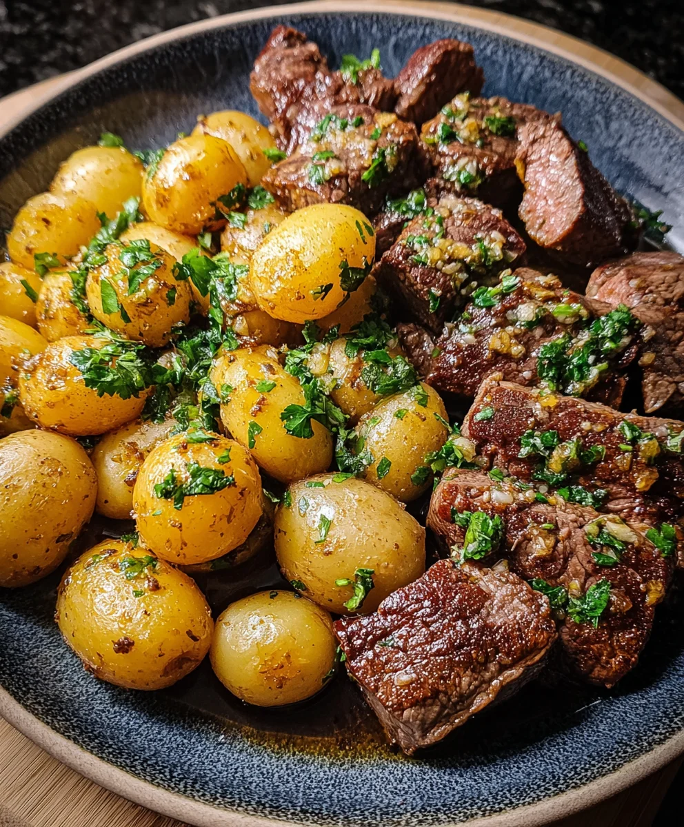 Garlic Butter Beef Steak and Potatoes - Easy Recipe
