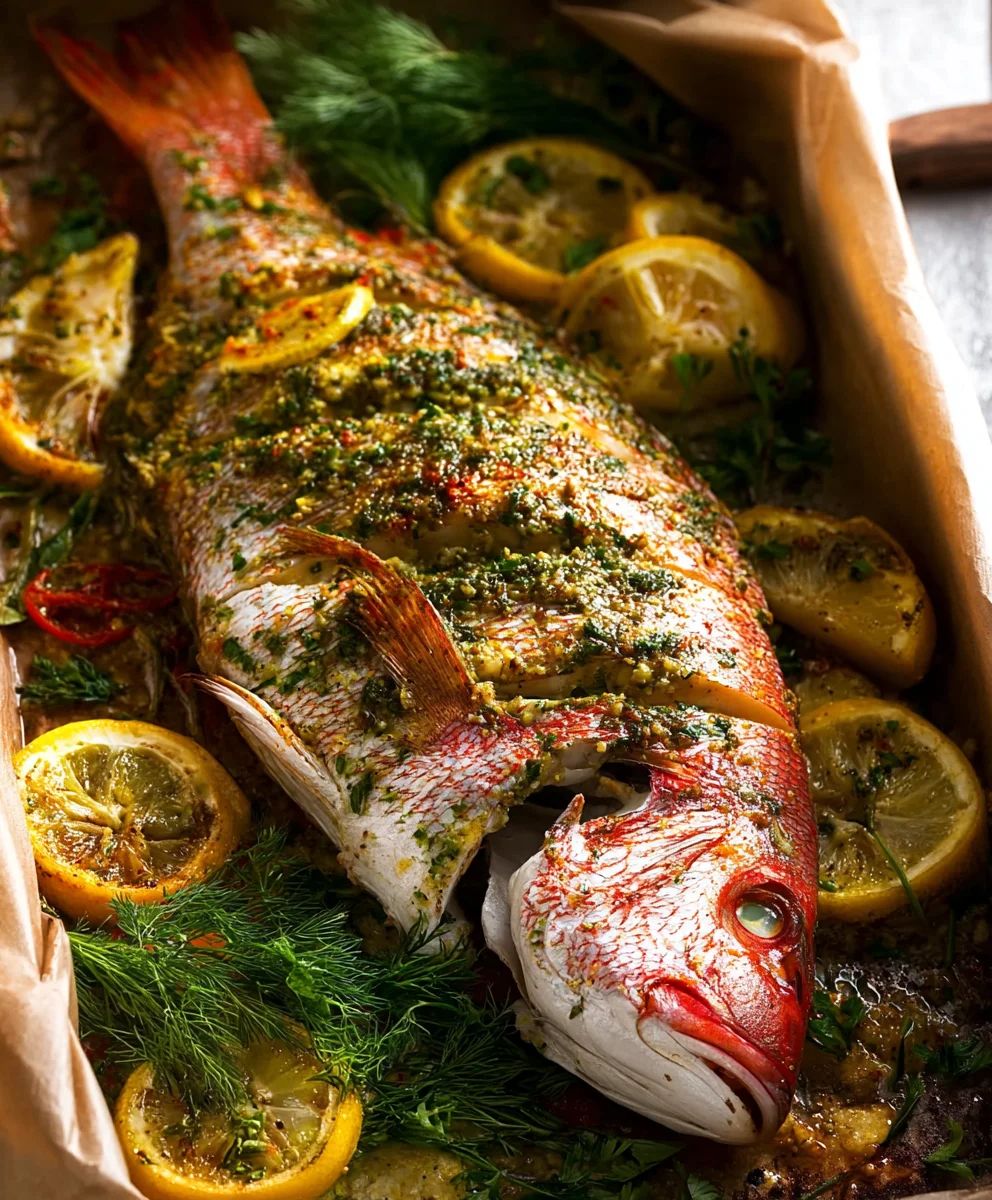 Easy Oven Baked Whole Snapper Recipe