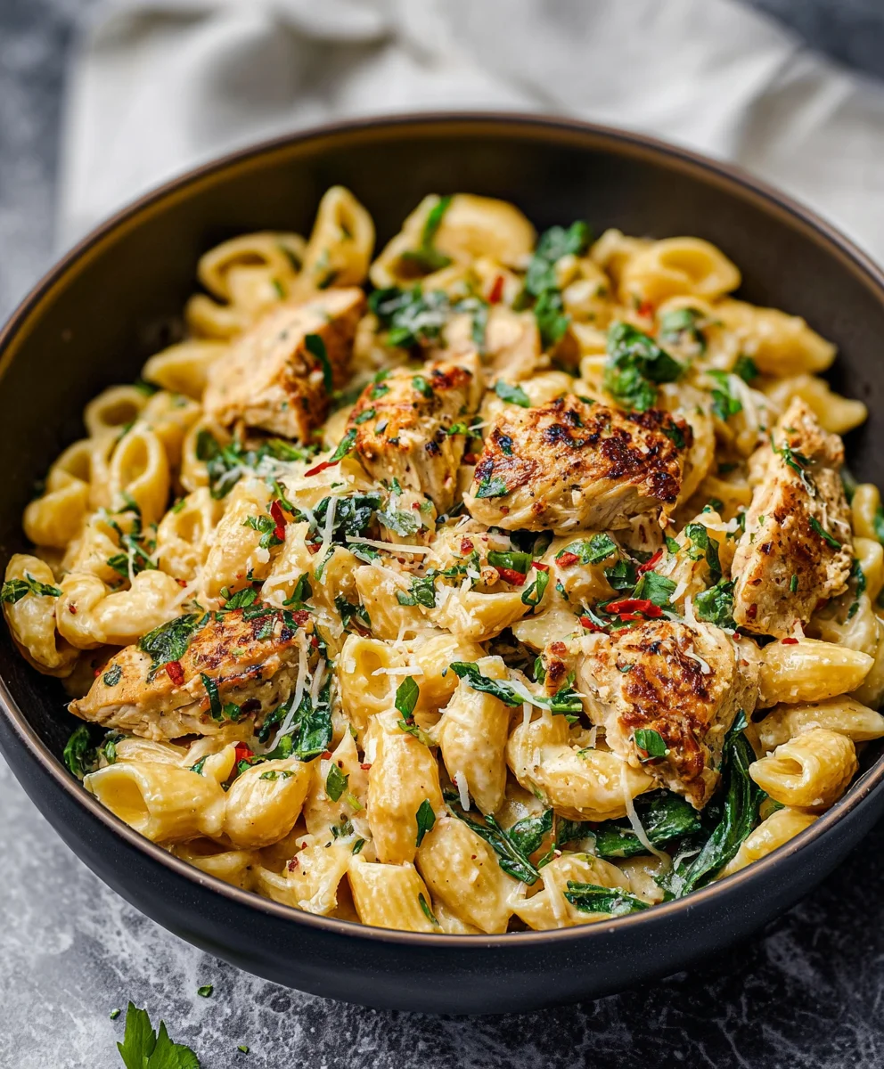 Healthy Garlic Parmesan Chicken Pasta Recipe