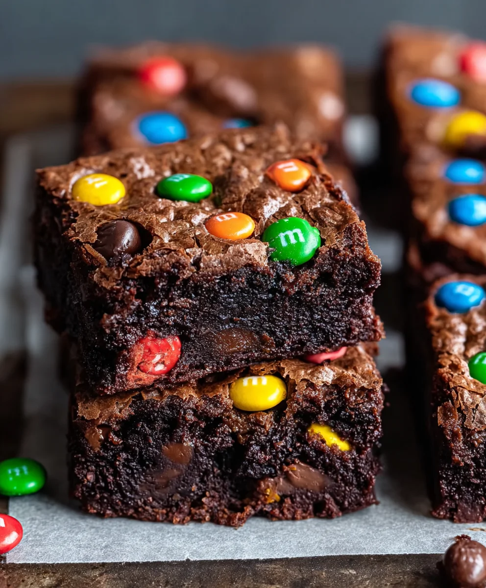 Easy Chocolate M&M Brownies-Delicious & Quick