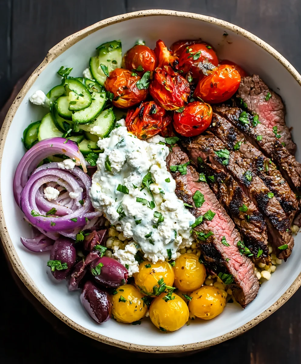 Mediterranean Beef Bowl- Easy Flavorful Recipe