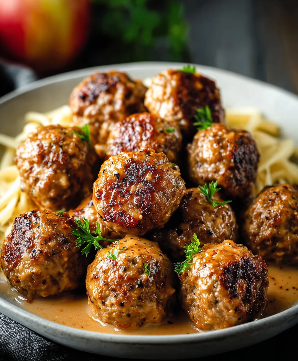 Beef and Apple Meatballs-Sweet Savory Flavor