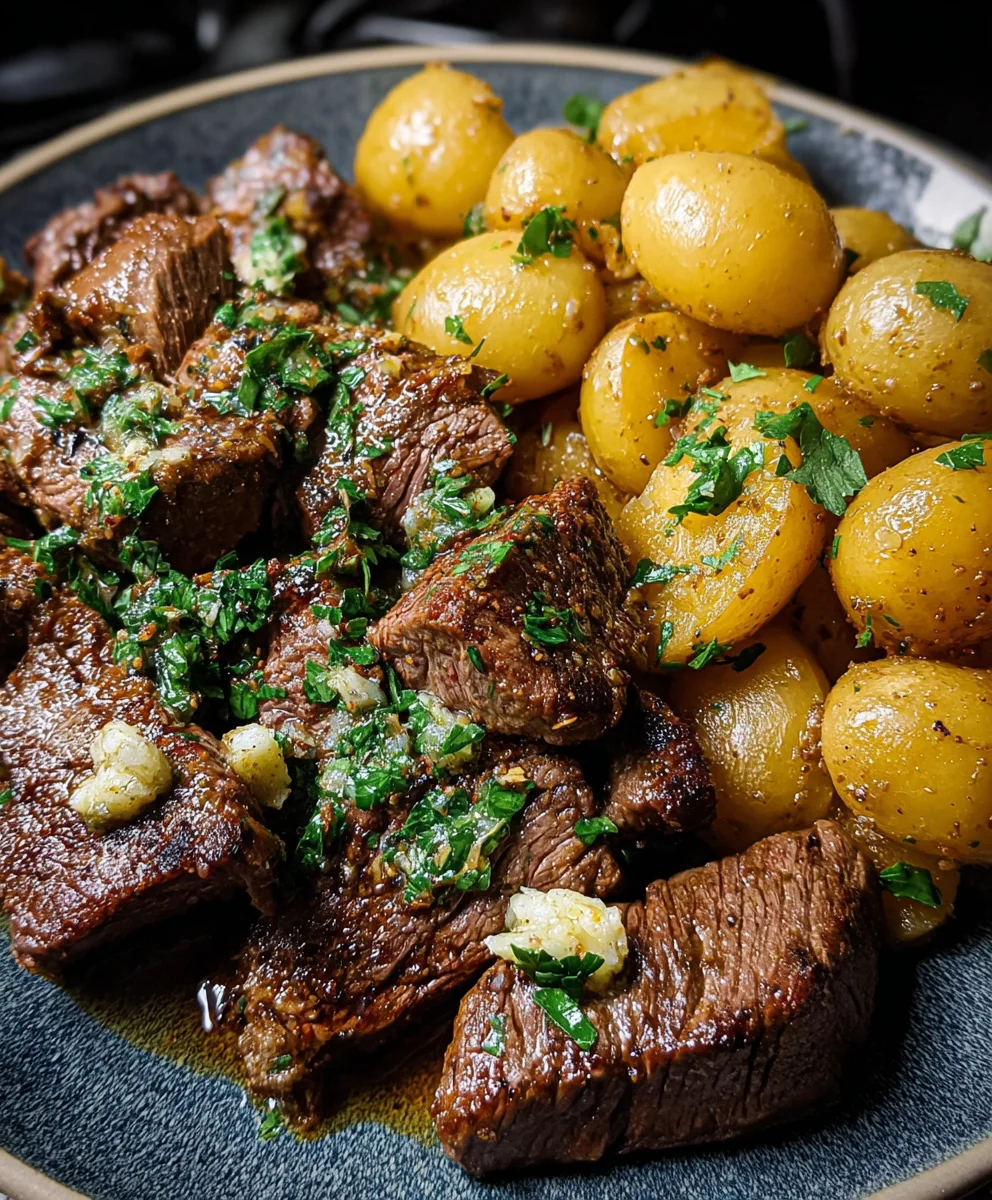 Garlic Butter Beef Steak and Potatoes - Easy Recipe