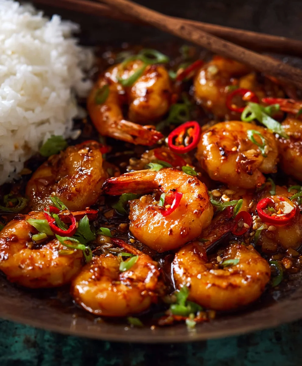Asian Chilli Garlic Prawns - Spicy Shrimp Recipe