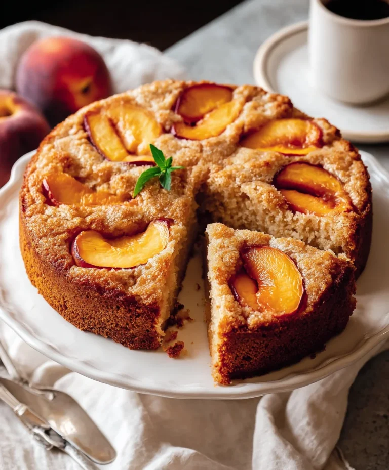 Easy Vegan Peach Coffee Cake Recipe
