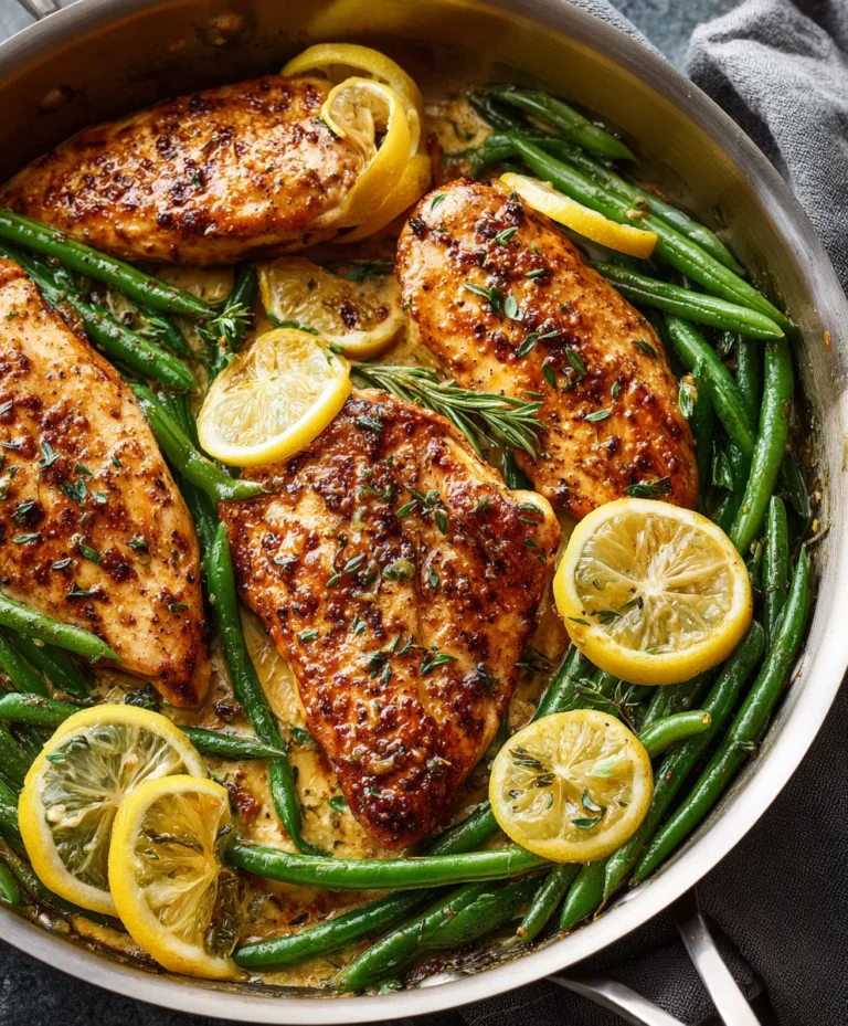 Lemon Garlic Butter Beef & Green Beans Skillet
