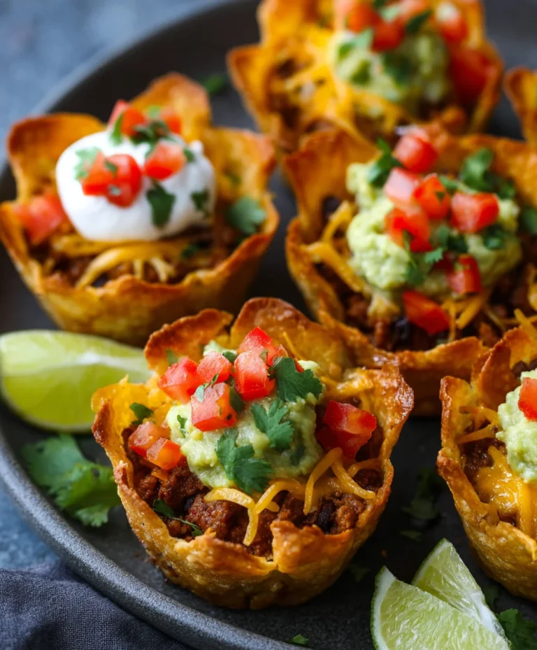 Easy Beef Taco Cups Recipe- Quick & Delicious Appetizers