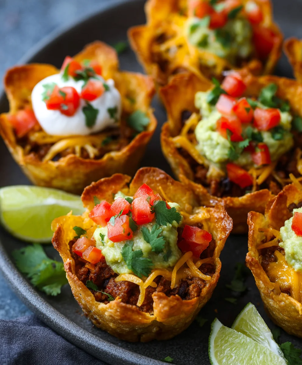 Easy Beef Taco Cups Recipe- Quick & Delicious Appetizers