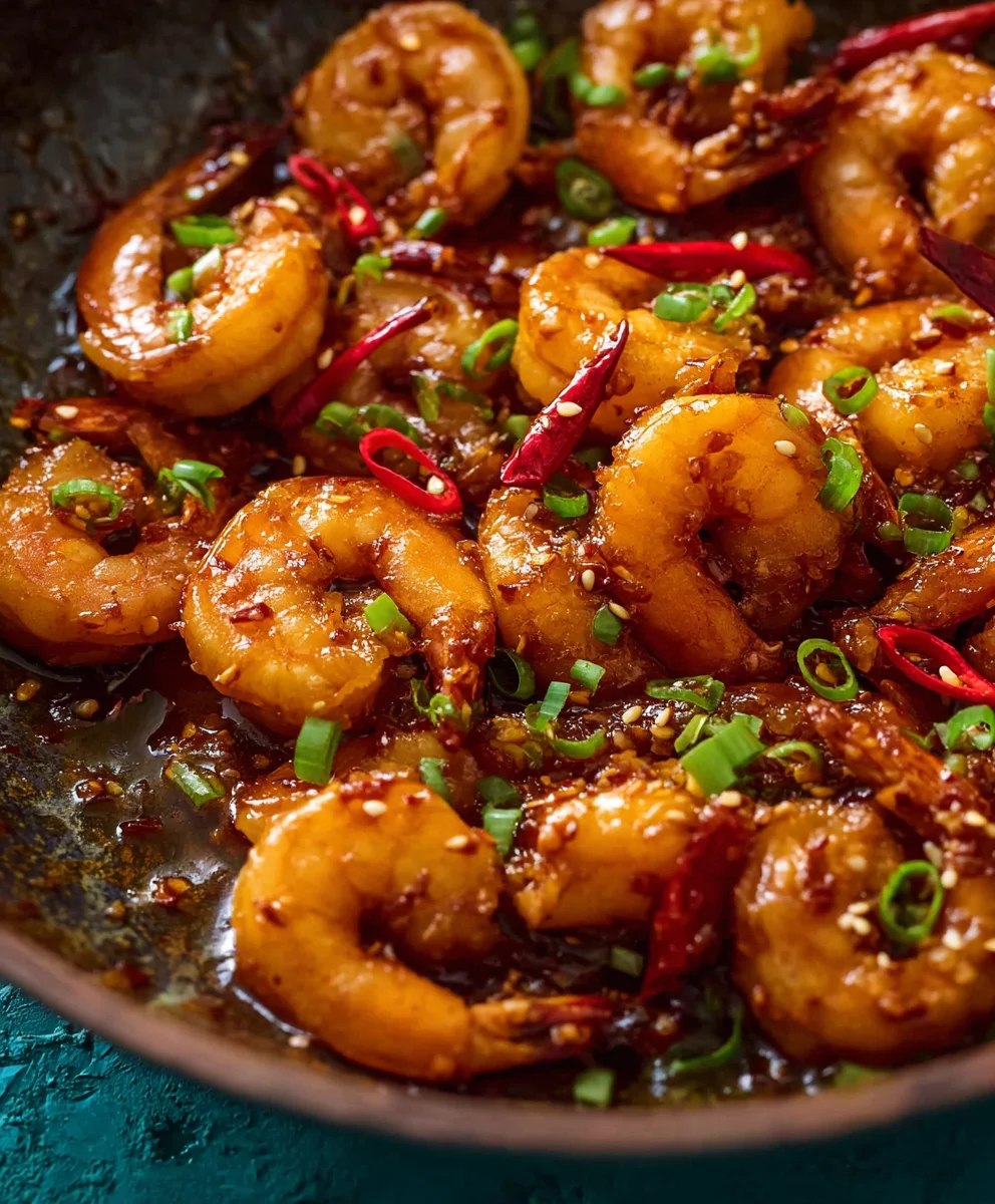 Asian Chilli Garlic Prawns - Spicy Shrimp Recipe