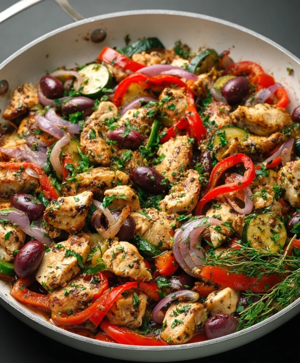 Easy Mediterranean Chicken Stir Fry-Healthy & Flavorful