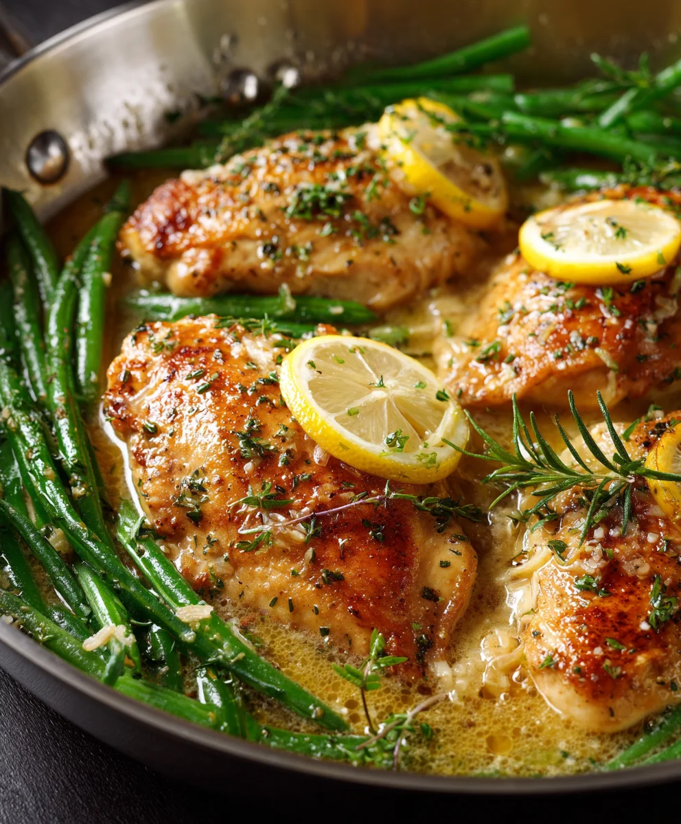 Lemon Garlic Butter Beef & Green Beans Skillet