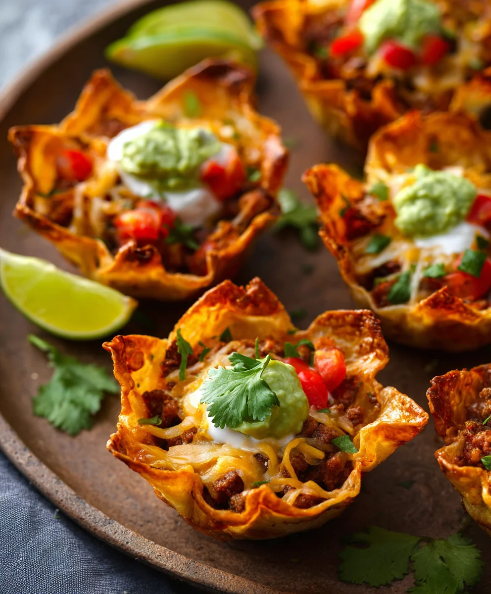 Easy Beef Taco Cups Recipe- Quick & Delicious Appetizers