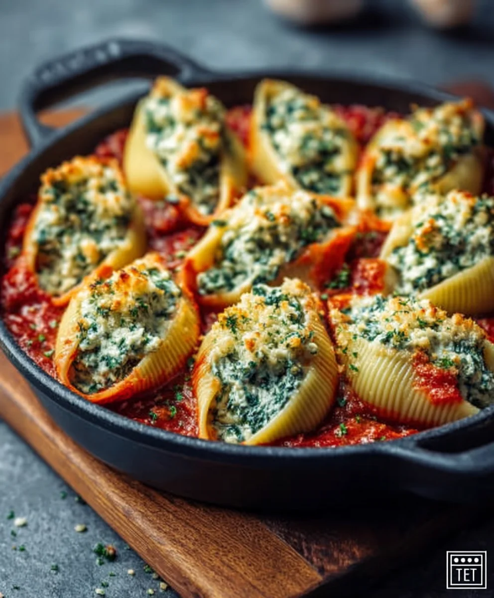 Spinach Ricotta Stuffed Shells - Easy & Delicious