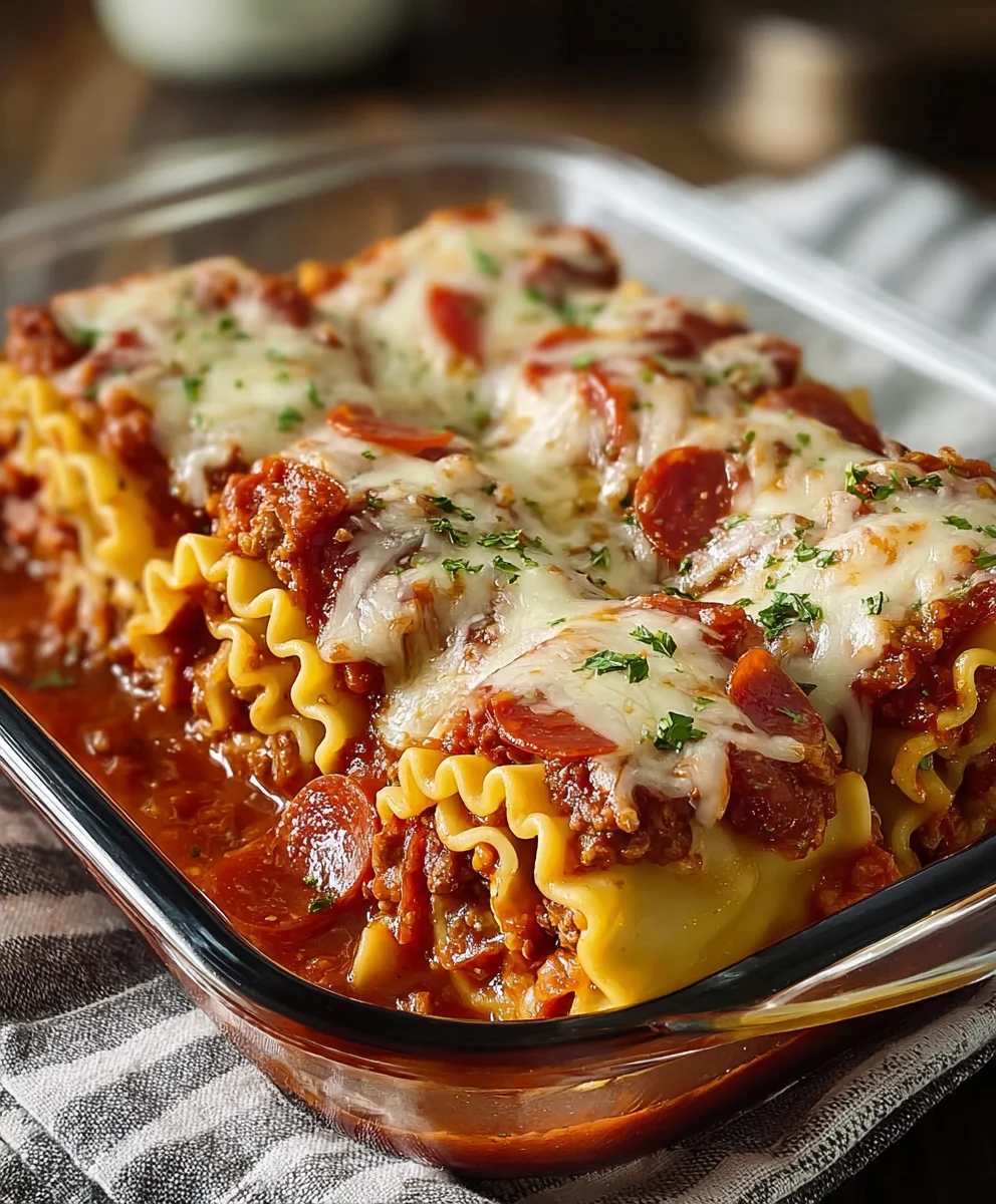 Beef Beef Pepperoni Pizza Lasagna Roll Ups-Easy Dinner