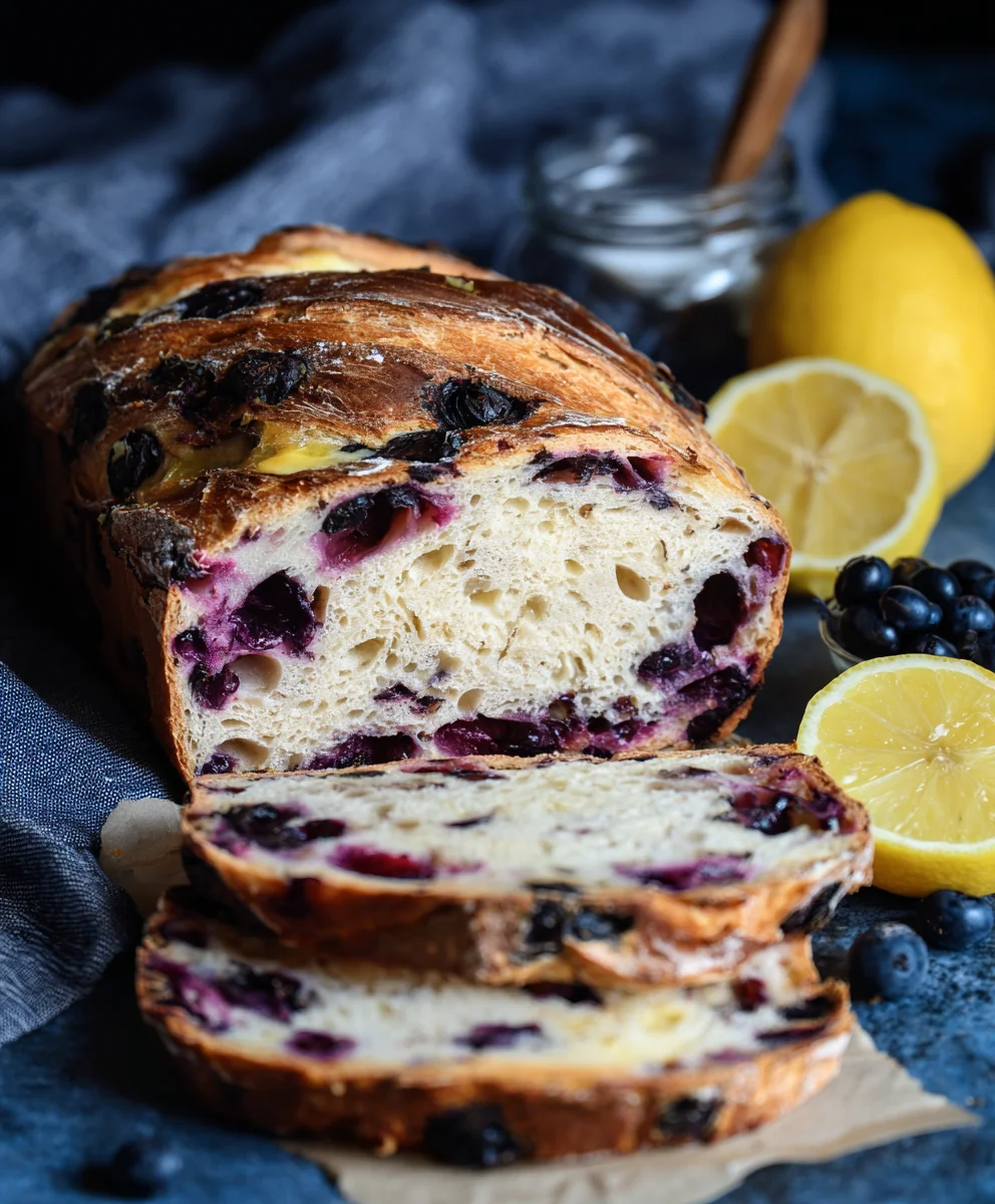 Lemon Blueberry Sourdough Bread - Easy Recipe
