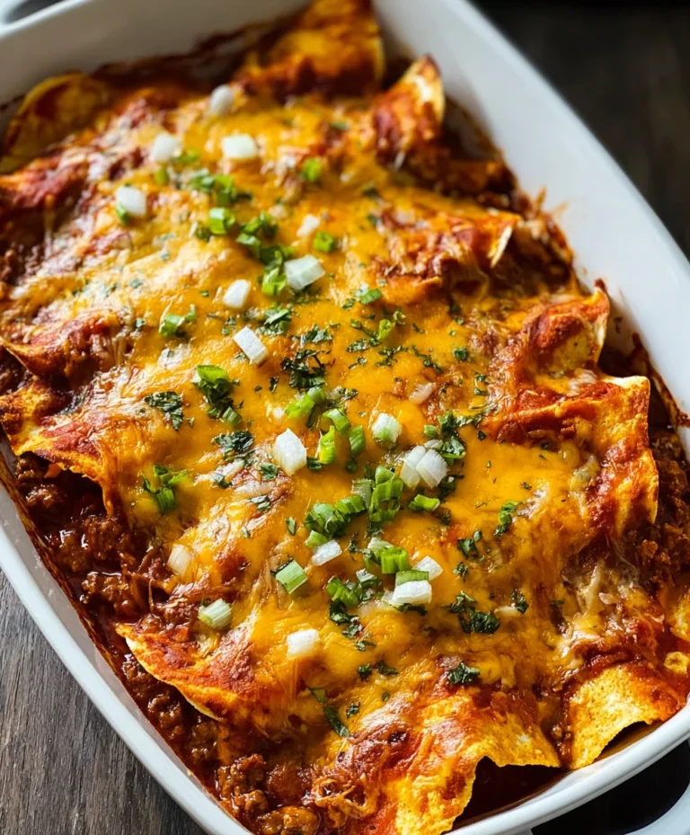 Easy Beef Tortilla Chip Enchiladas-Quick Dinner