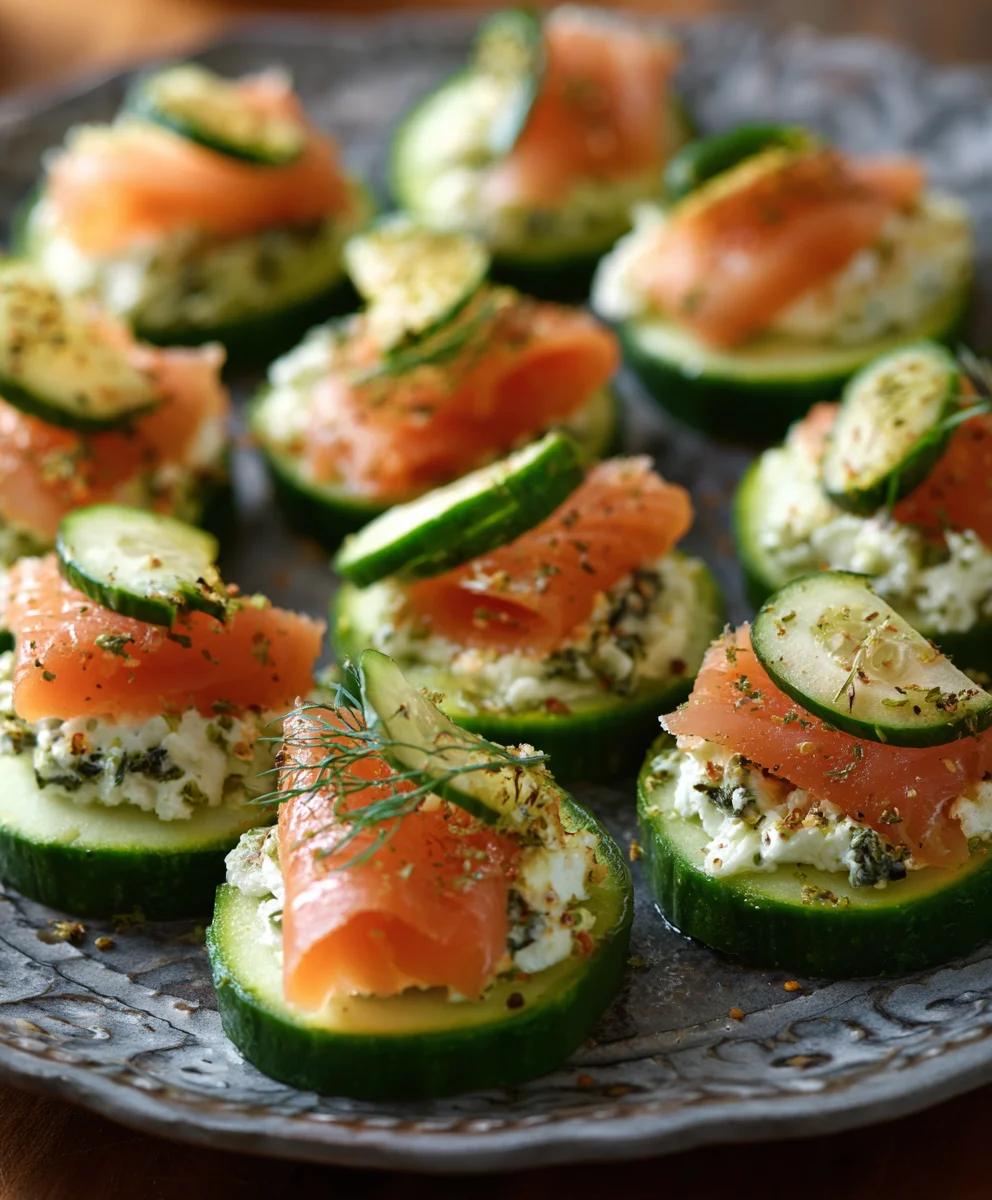 Smoked Salmon Cucumber Bites - Easy Appetizer Recipe