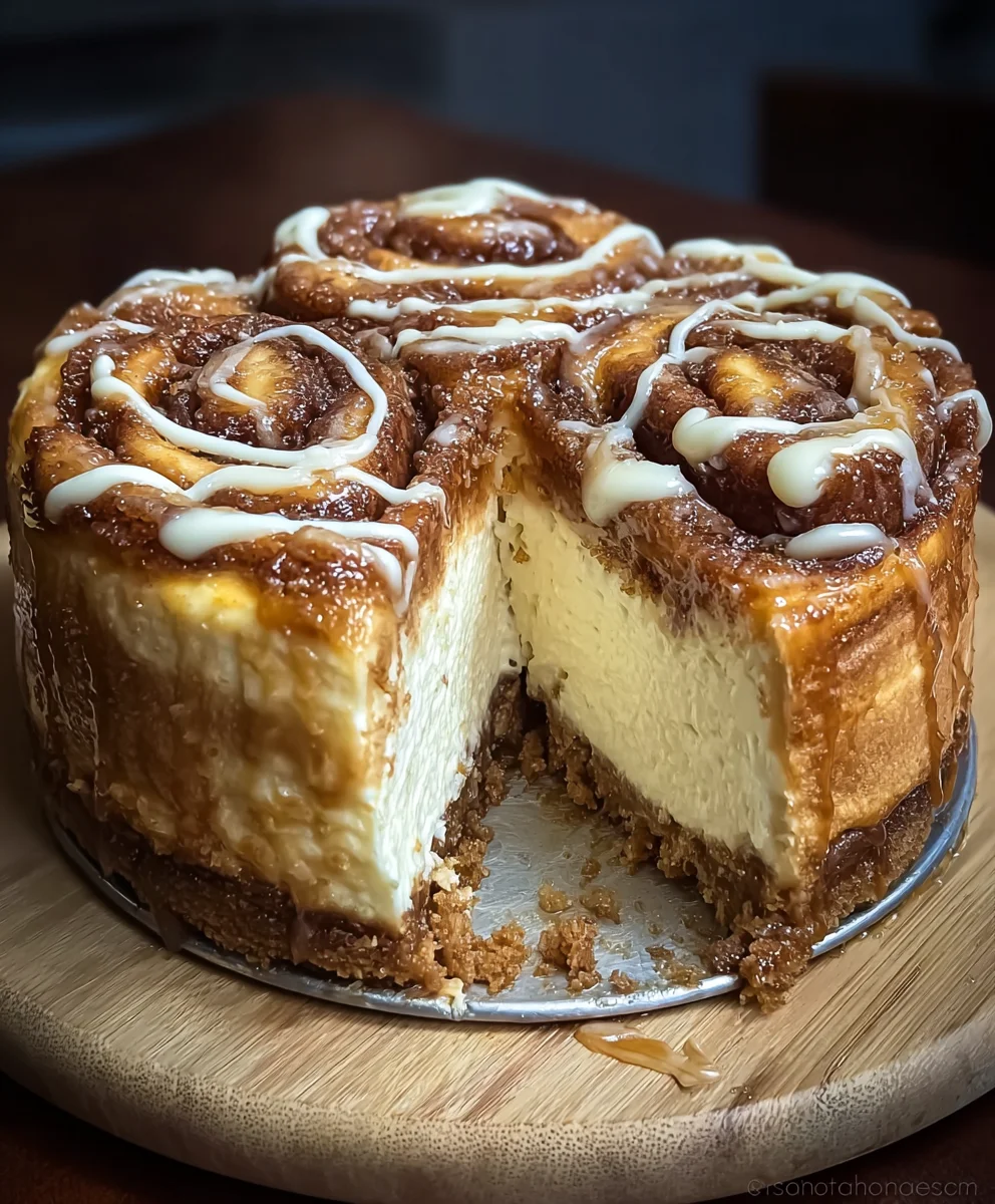 Cinnamon Roll Honeybun Cheesecake - Decadent Treat