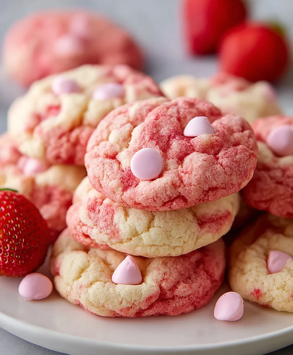 Easy Strawberry Cake Mix Cookies - Quick & Delicious