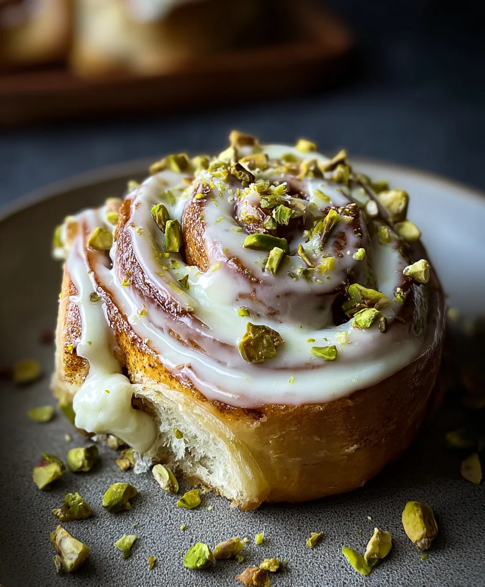 Small Batch Pistachio Cream Cinnamon Rolls