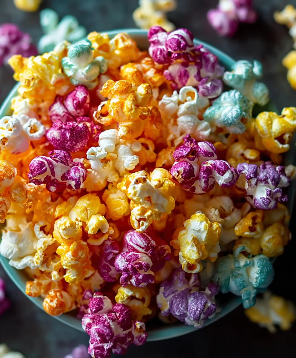 Colorful Candied Popcorn-Sweet Treat Recipe