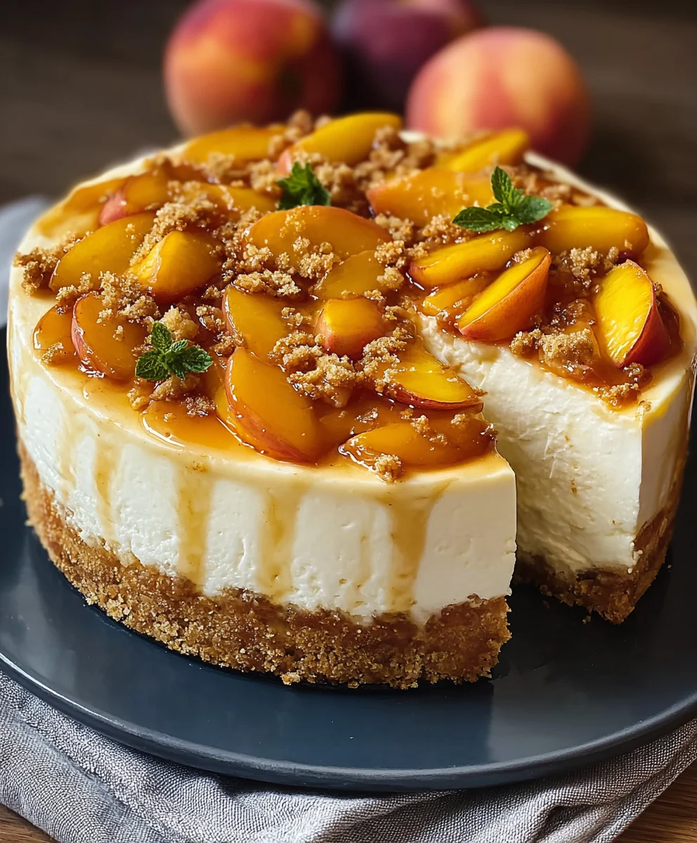 Peach Cobbler Cheesecake- Decadent Dessert Perfection