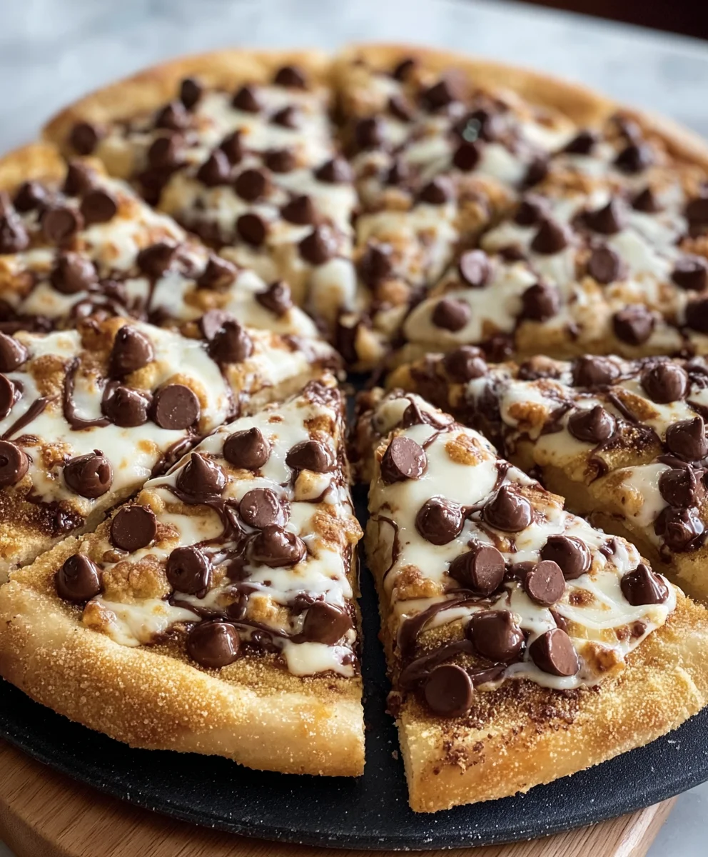 Easy Chocolate Chip Dessert Pizza Recipe