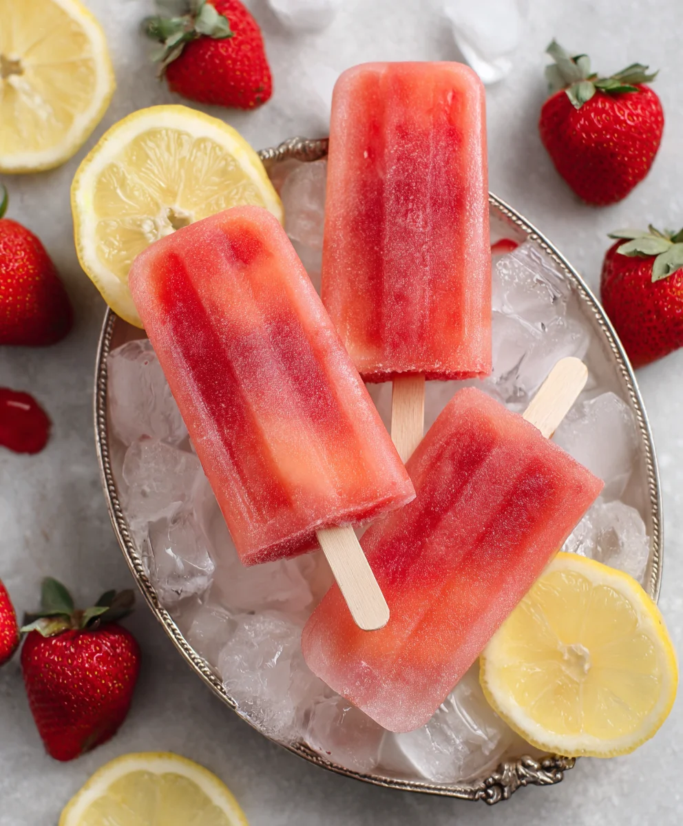 Strawberry Lemonade Popsicles-Refreshing Homemade Treat