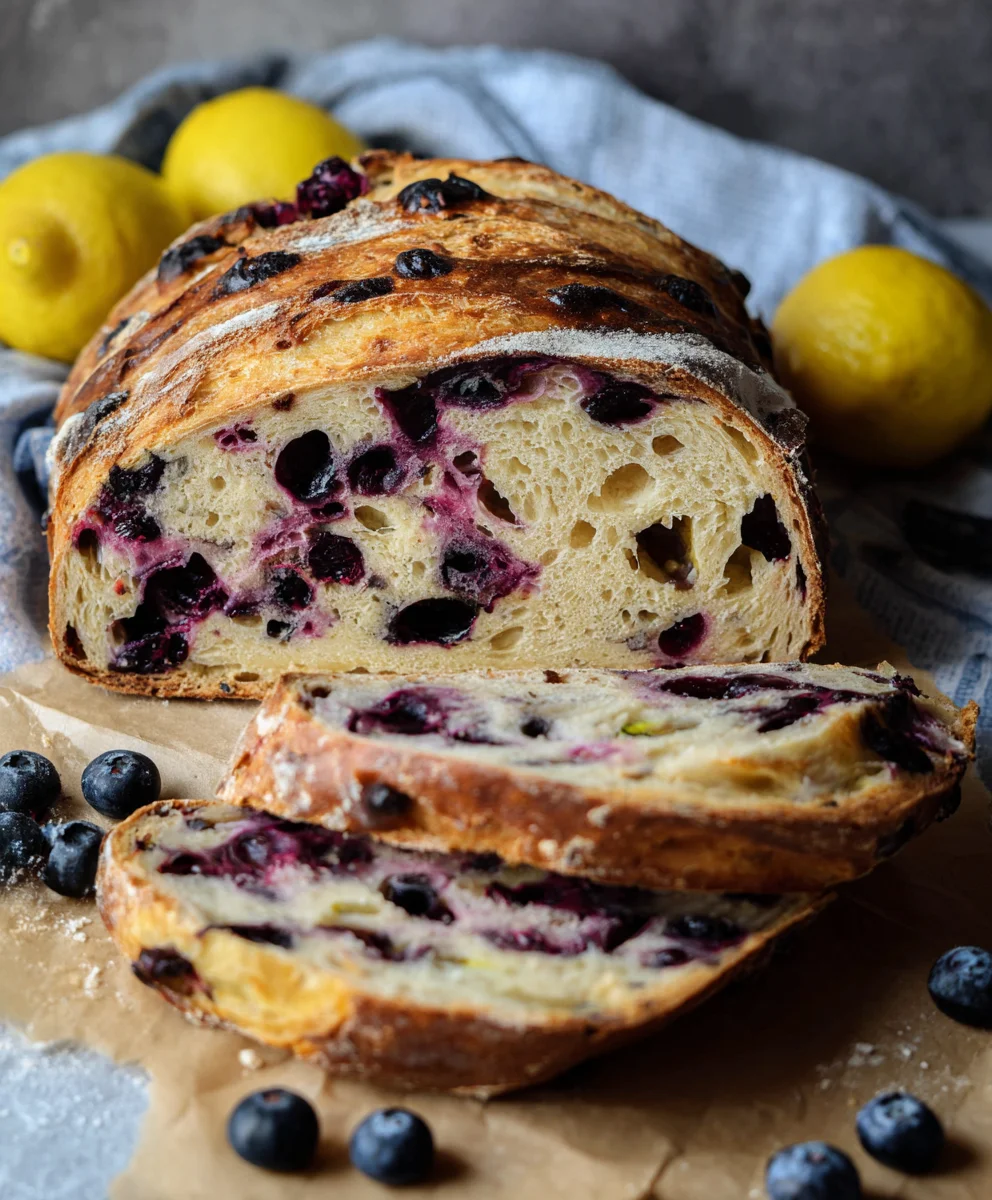 Lemon Blueberry Sourdough Bread - Easy Recipe