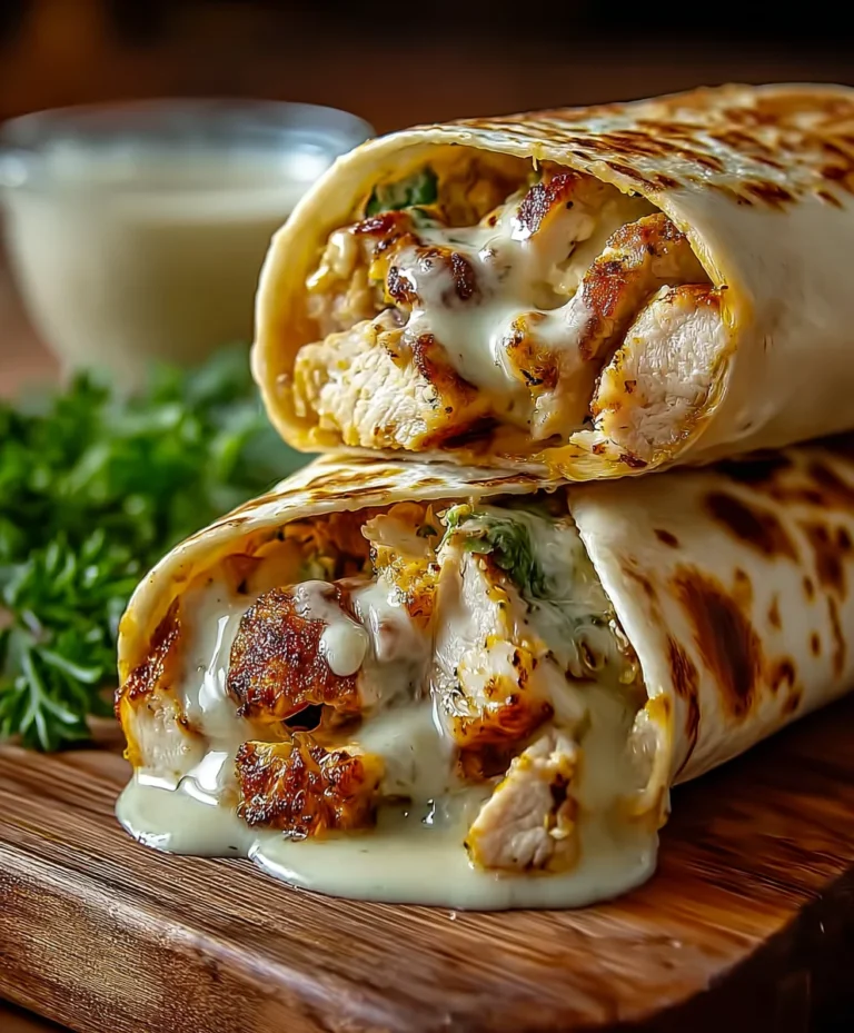 Cheesy Garlic Chicken Wraps Delicious Dinner Easy Recipe