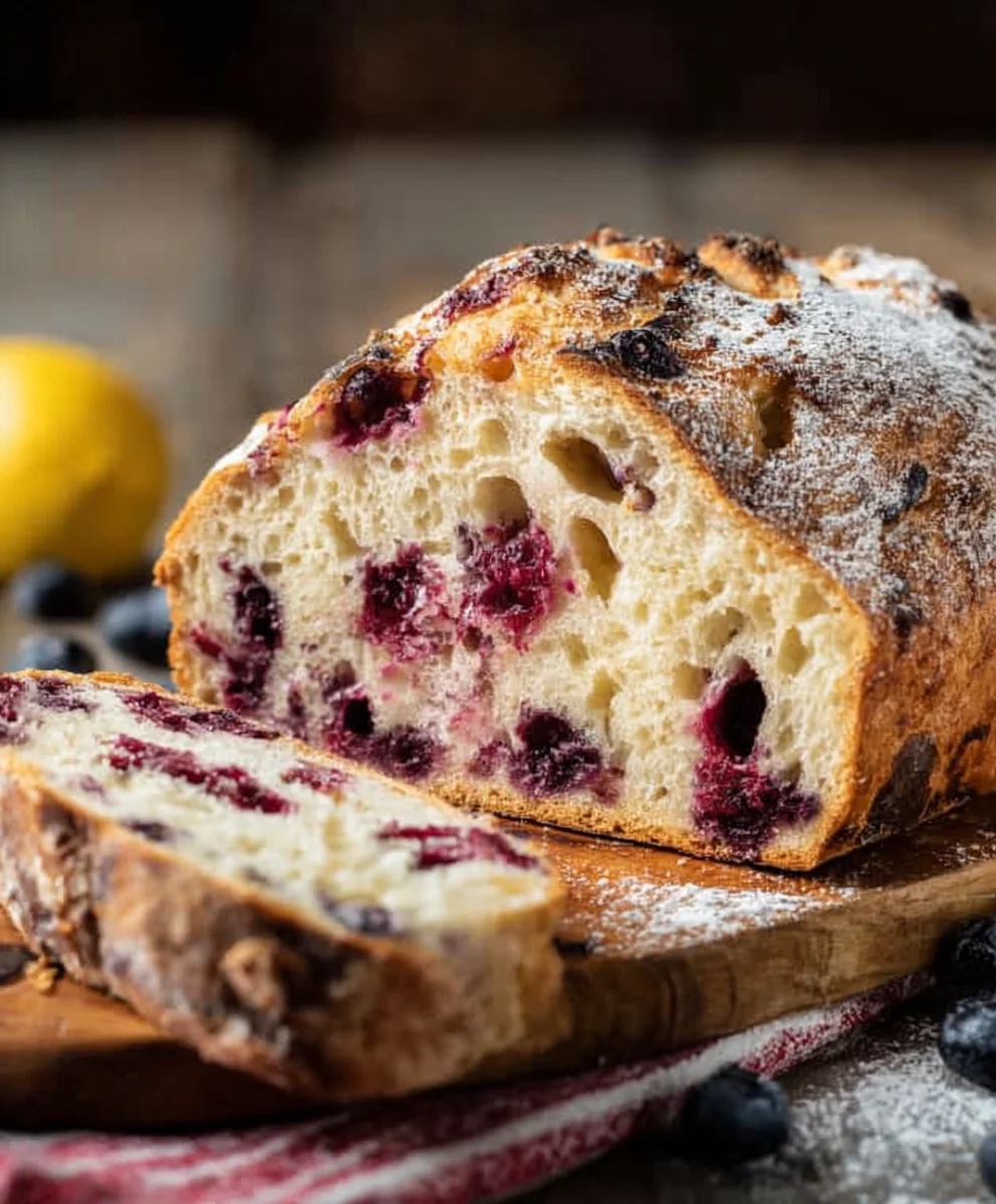 Blueberry Lemon Sourdough Bread-Tangy & Sweet Recipe