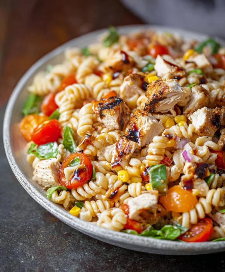 Easy BBQ Chicken Pasta Salad Recipe