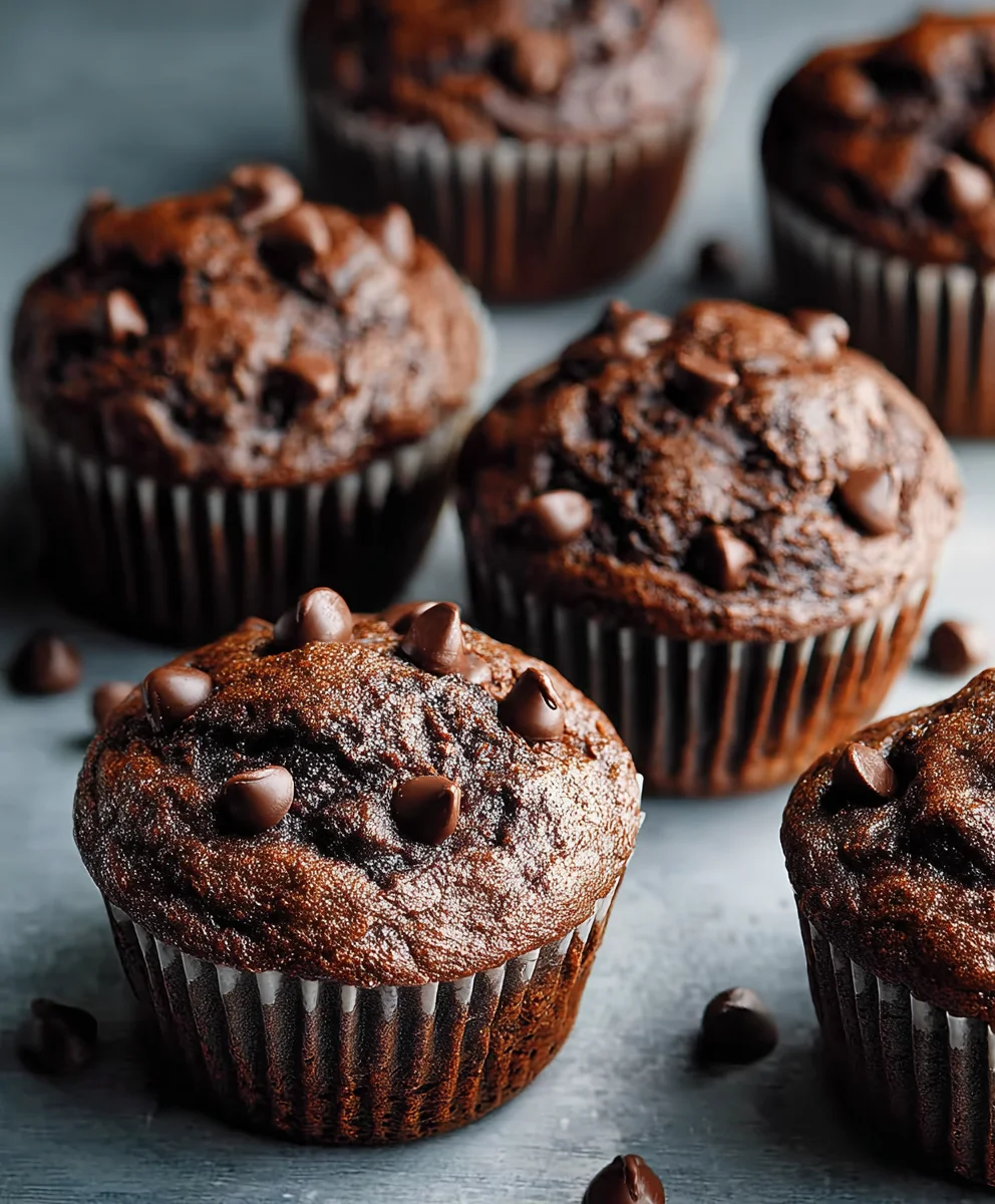 Rich Double Chocolate Chip Muffins-Decadent Treat