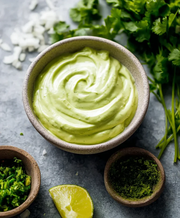 Creamy Avocado Crema- Easy Taco Salad Sauce