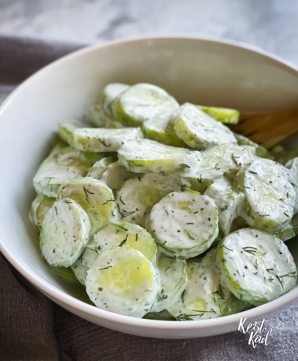 Creamy Cucumber Salad- Quick & Refreshing Recipe