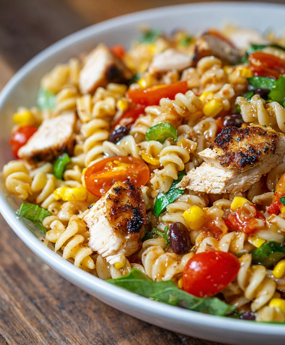 Easy BBQ Chicken Pasta Salad Recipe