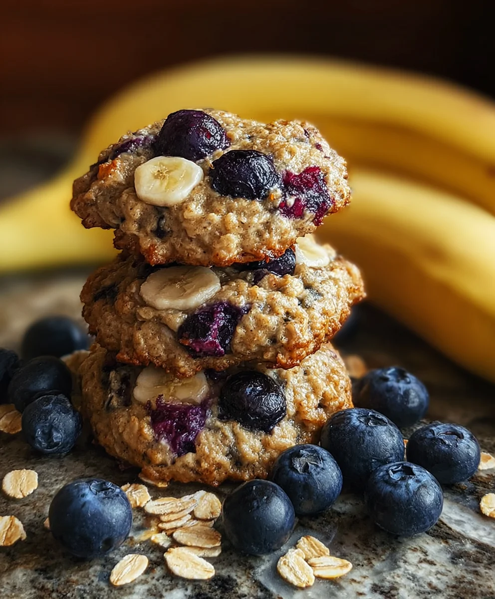 Easy Banana Blueberry Breakfast Cookies Delight