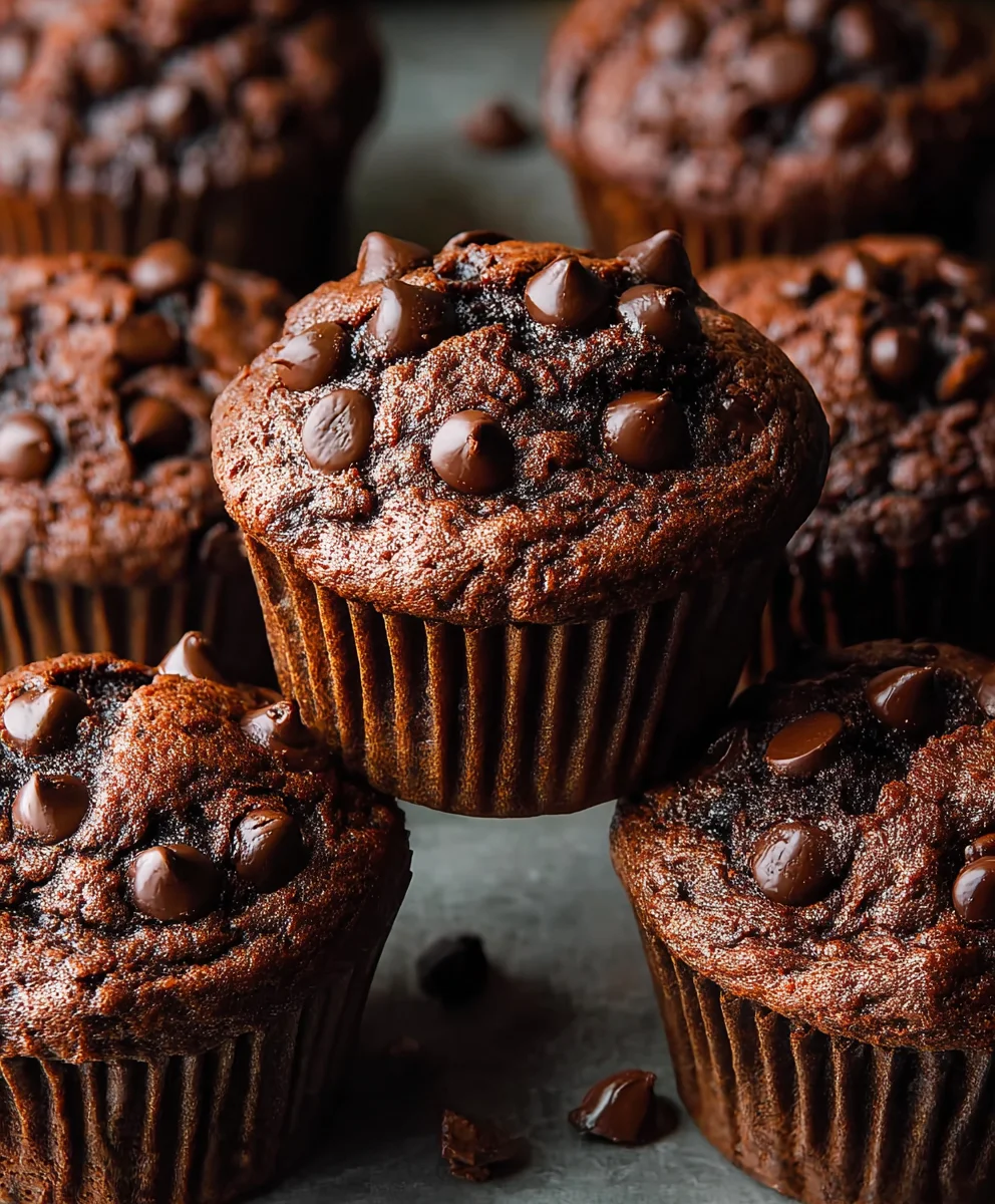 Rich Double Chocolate Chip Muffins-Decadent Treat