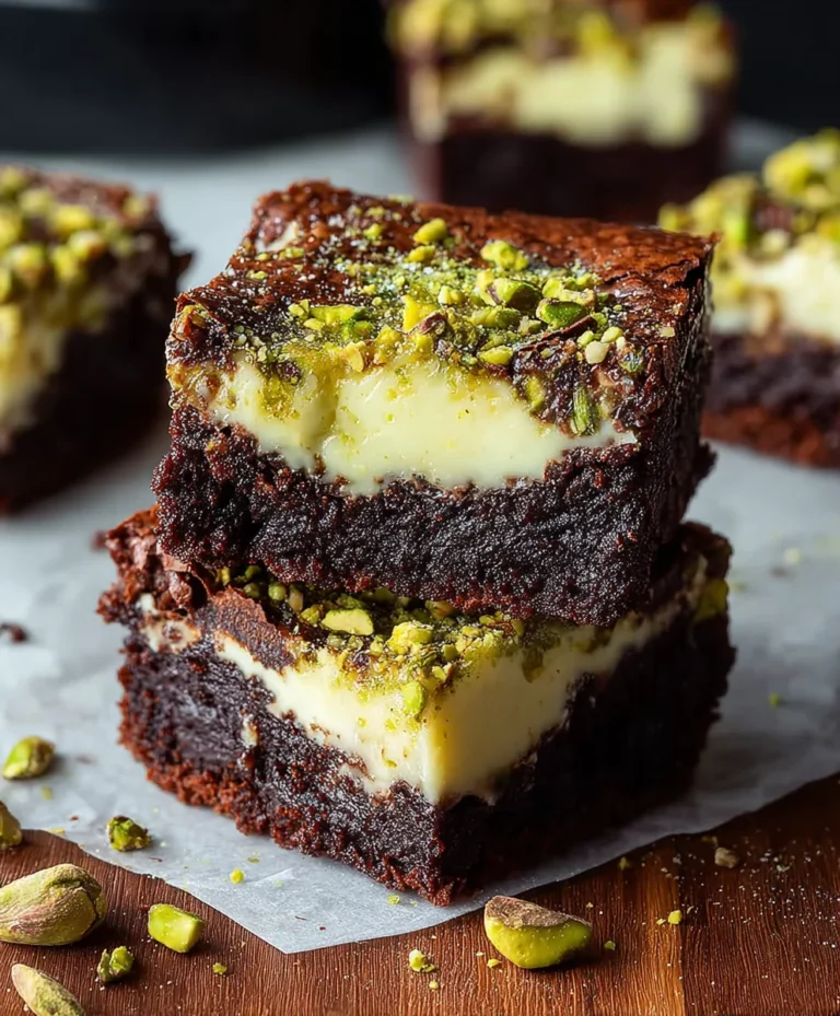Pistachio Cheesecake Brownies- Decadent & Easy Recipe
