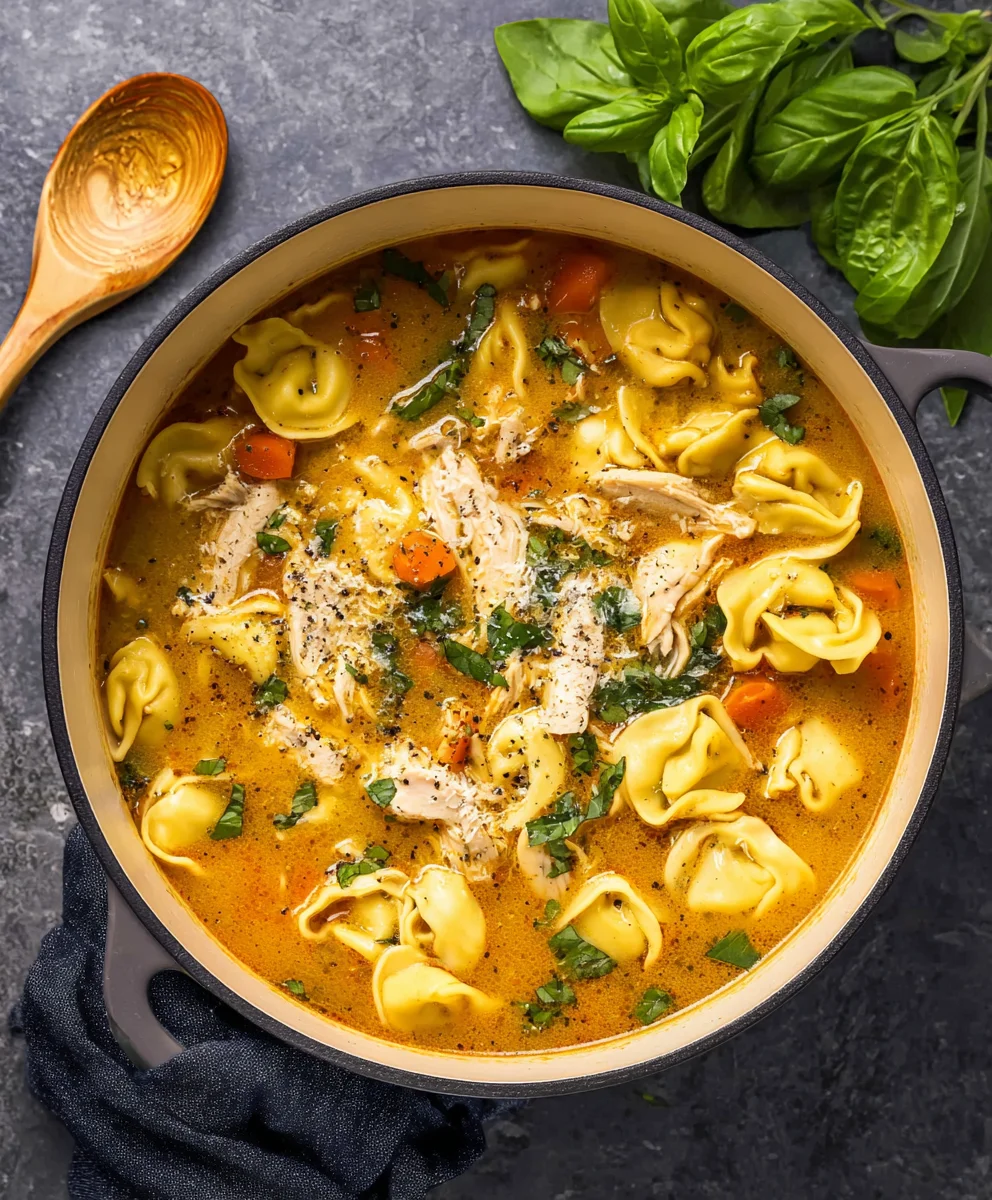 Easy Chicken Tortellini Soup Recipe-Hearty & Delicious