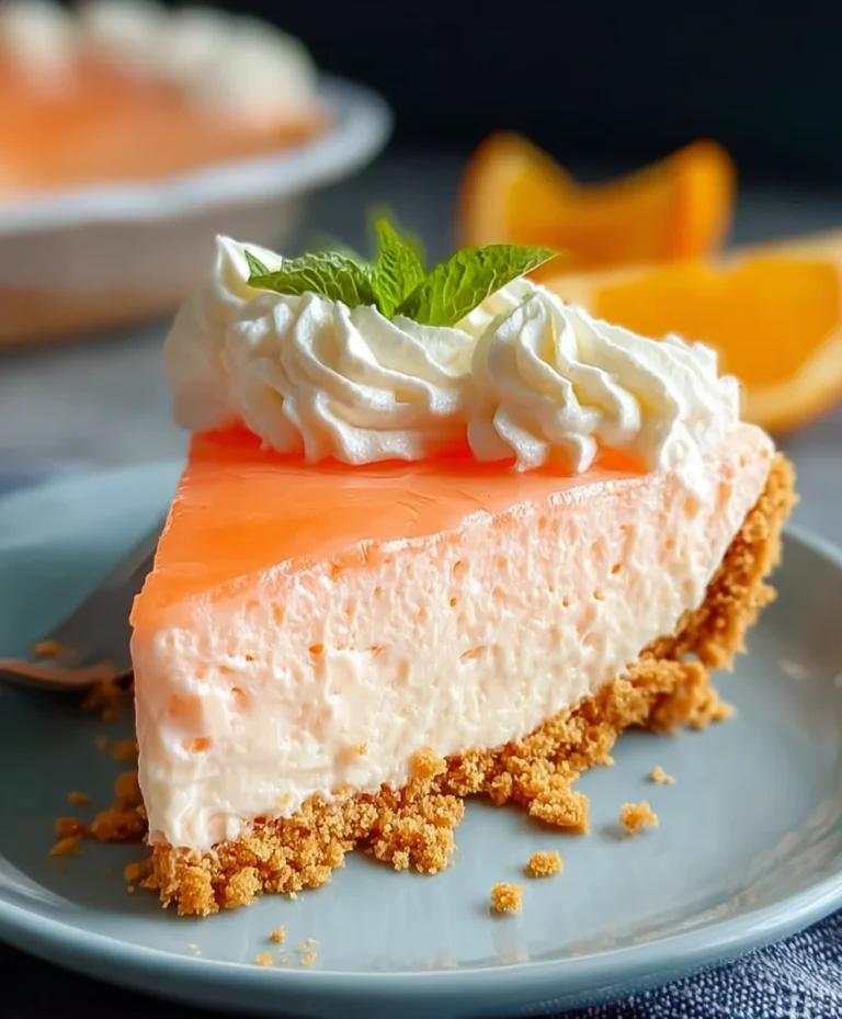 Easy Jello Creamsicle Pie-Cool Refreshing Dessert