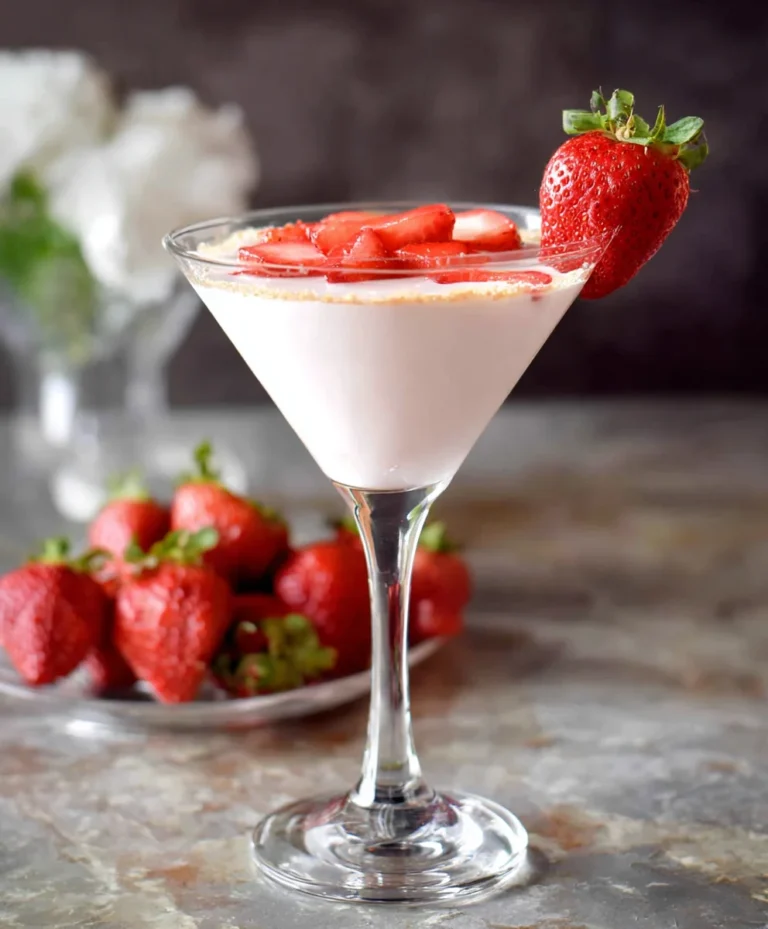 Strawberry Shortcake Martini- Non-Non-Non-Alcoholic Alternativeic Cocktail Recipe