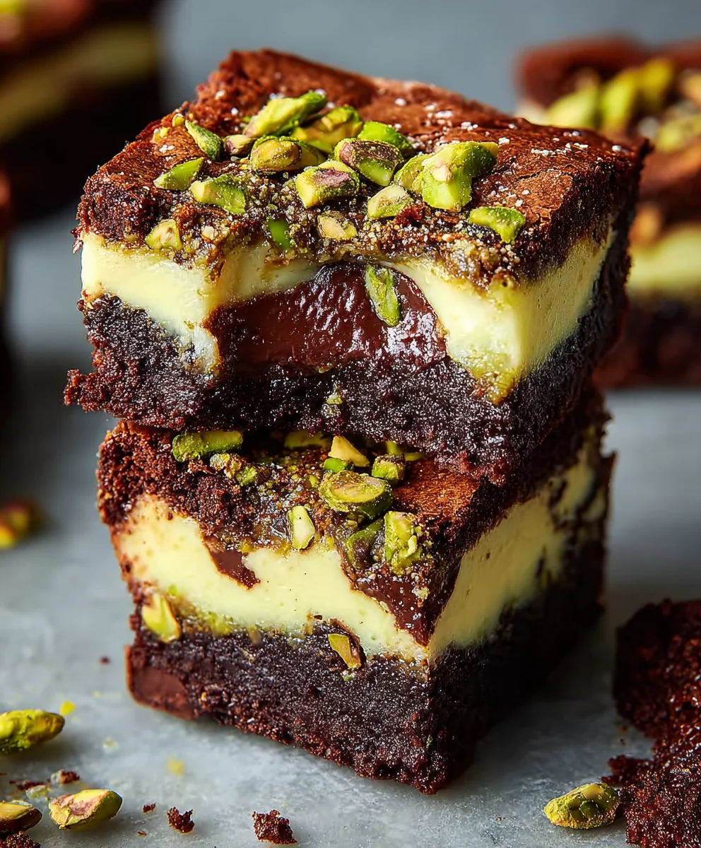 Pistachio Cheesecake Brownies- Decadent & Easy Recipe