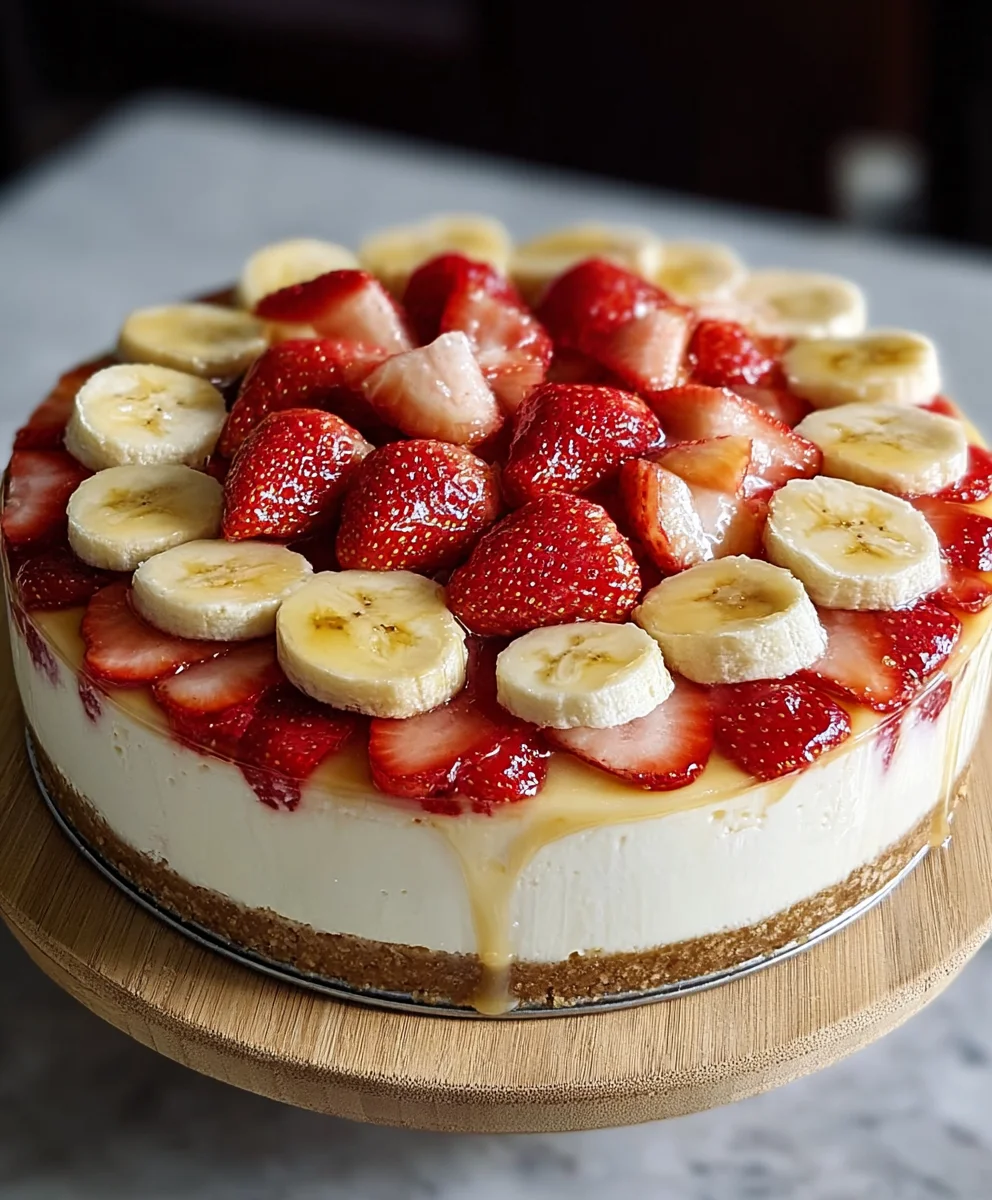 Strawberry Banana Pudding Cheesecake Delight