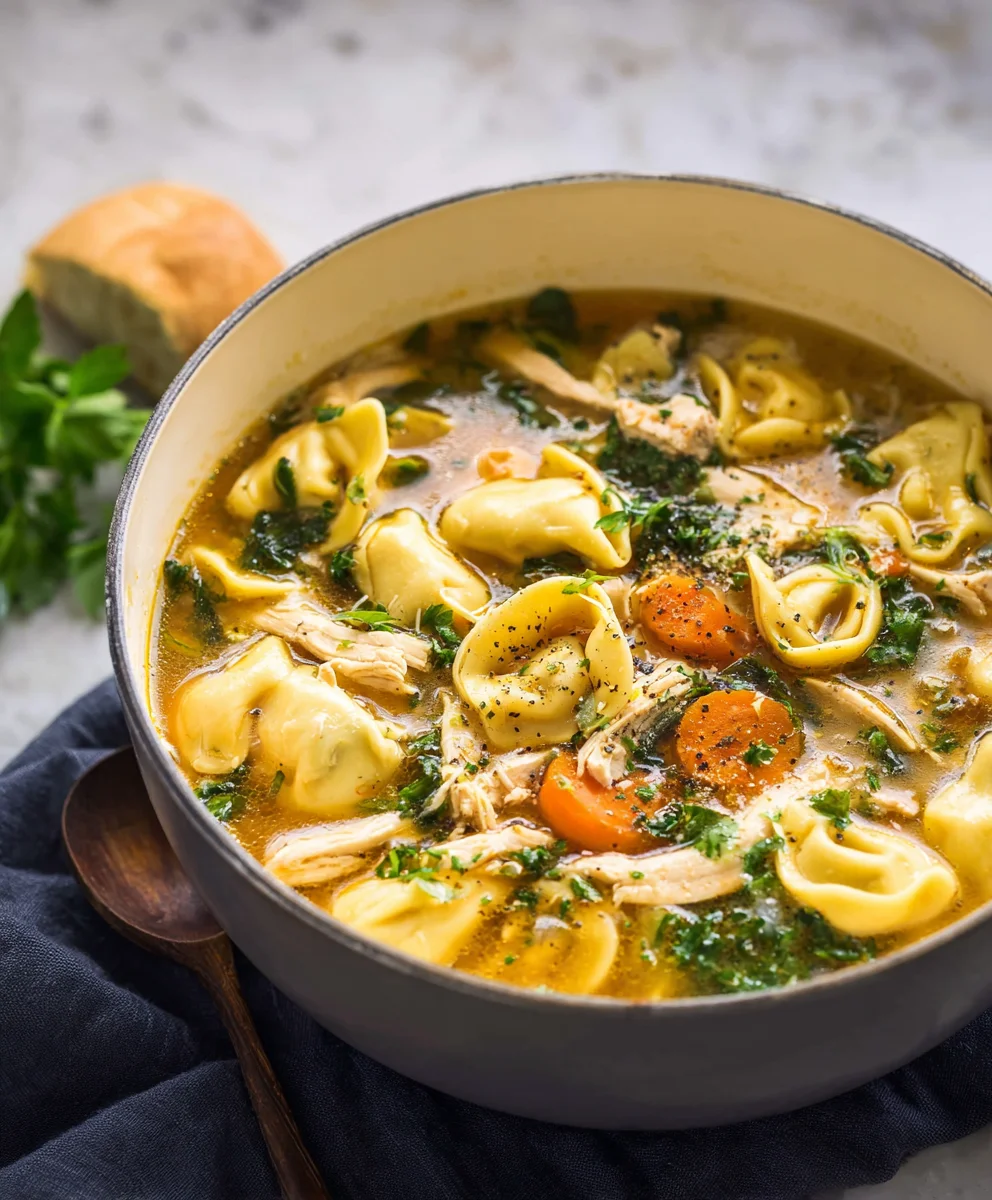 Easy Chicken Tortellini Soup Recipe-Hearty & Delicious