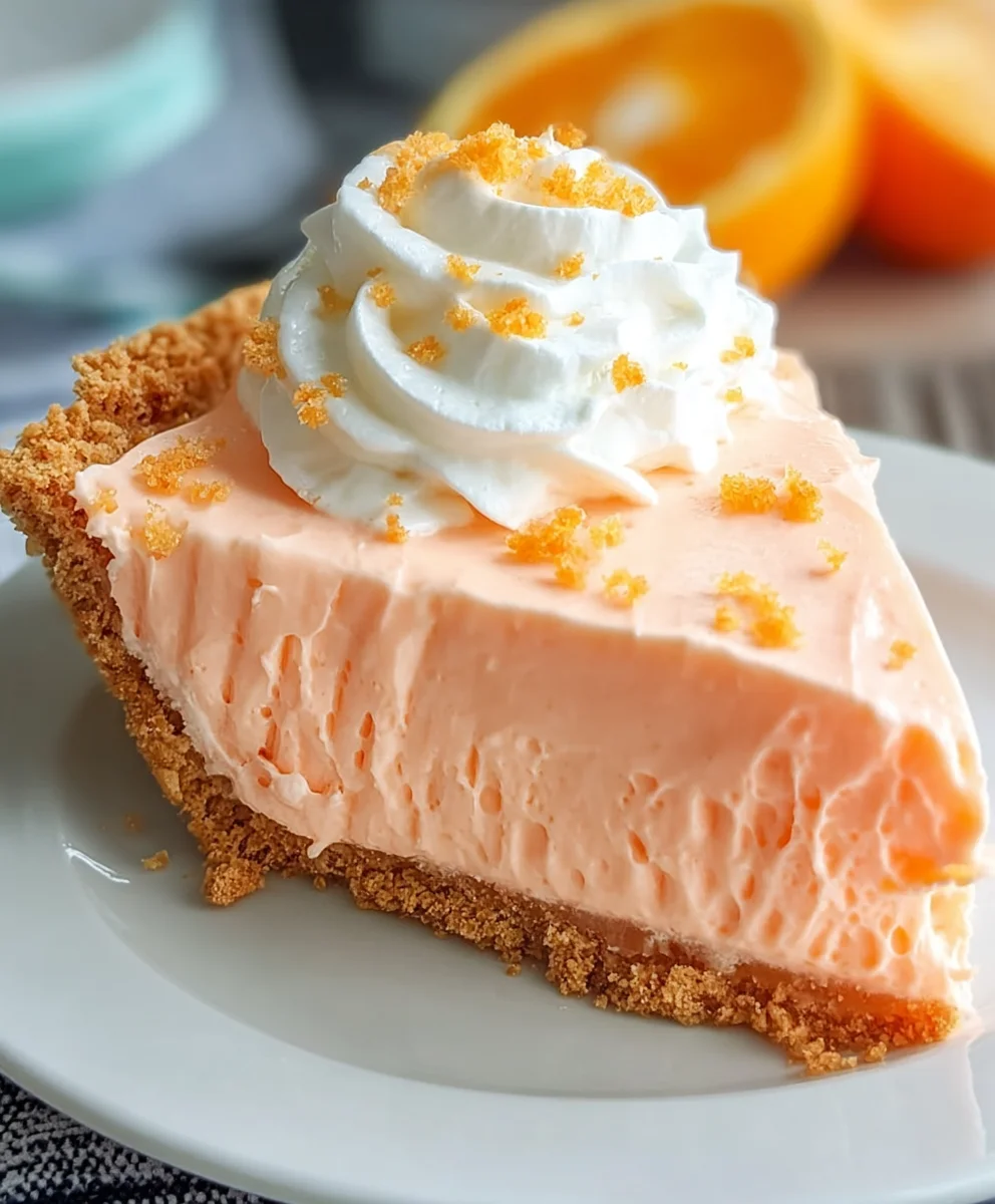 Easy Jello Creamsicle Pie-Cool Refreshing Dessert